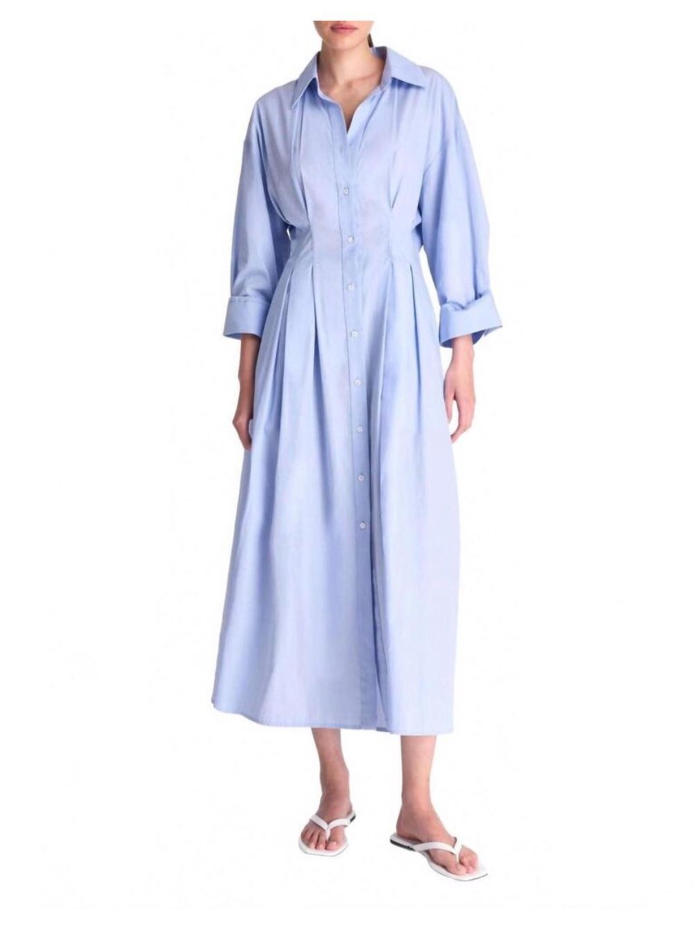 NEW TWP mm pleated dress in oxford blue